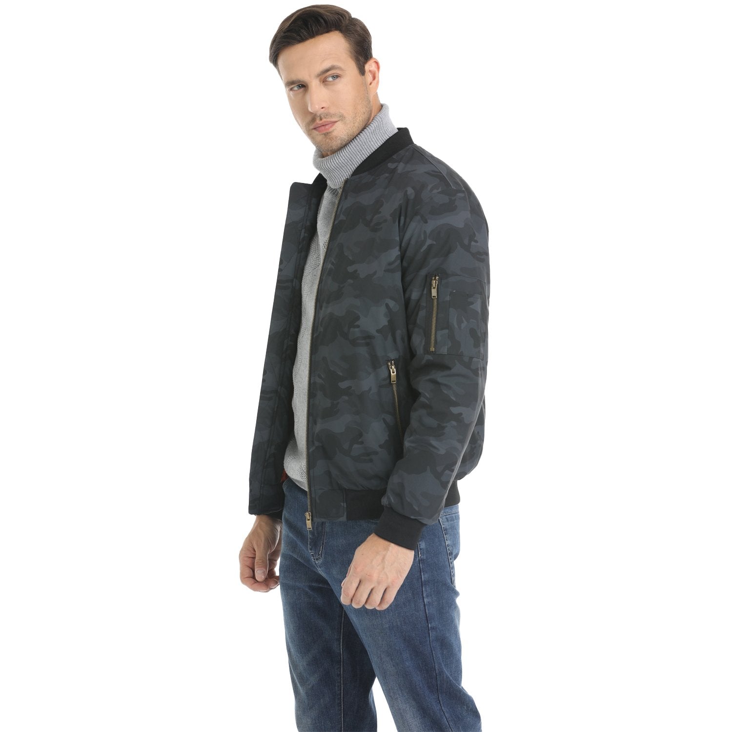 Vintage Bomber Jacket Padded Lined Coat