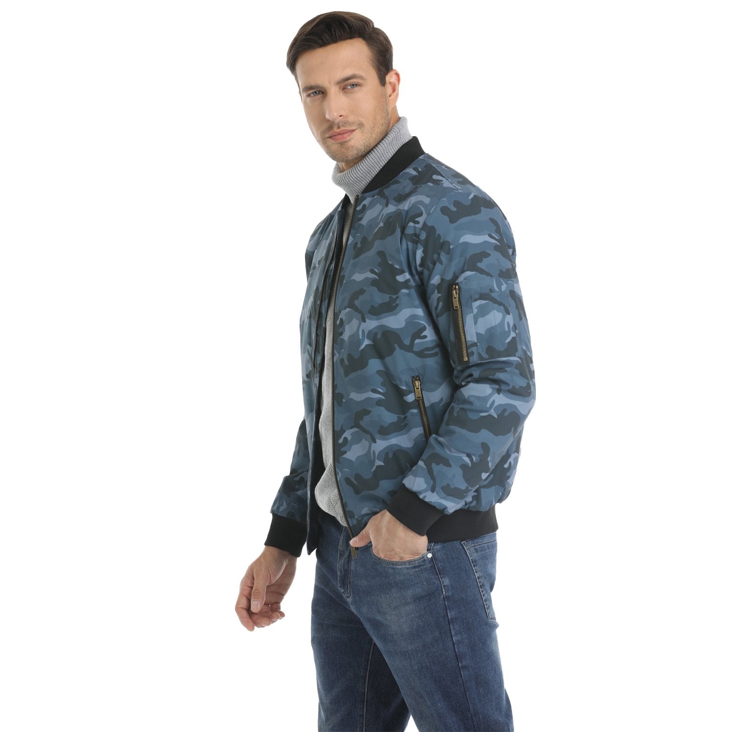 Vintage Bomber Jacket Padded Lined Coat